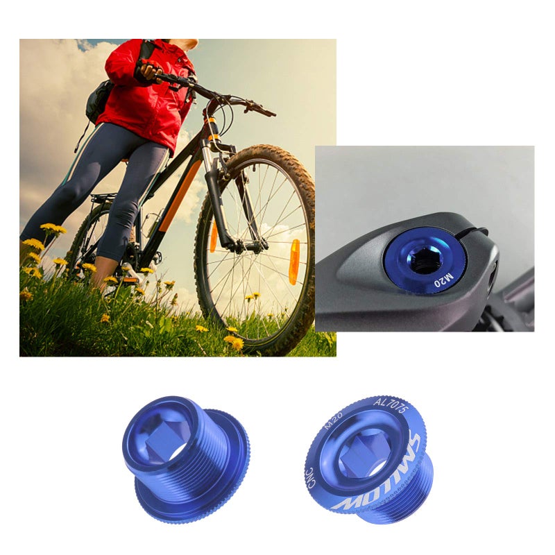 كريت آيديا خلق فكرة 2PCS الأزرق دراجة جبلية أسفل قوس غطاء Crankset ذراع كرنك تثبيت مسامير CNC سبائك الألومنيوم متوافق مع Shimano HollowTech II Deore XT SLX Saint & Zee (MTB) - Image 5